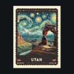 Utah | Vincent Van Gogh Inspired Postcard<br><div class="desc">Immerse yourself in the breathtaking beauty of Utah, reimagined through the vibrant and swirling strokes of Vincent van Gogh's Impressionist style. Our "Utah | Vincent van Gogh Inspired Postcard" captures the state's majestic landscapes and natural wonders with a unique artistic twist. This postcard artfully blends Utah's iconic scenery - from...</div>