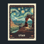 Utah | Vincent Van Gogh Inspired Postcard<br><div class="desc">Immerse yourself in the breathtaking beauty of Utah, reimagined through the vibrant and swirling strokes of Vincent van Gogh's Impressionist style. Our "Utah | Vincent van Gogh Inspired Postcard" captures the state's majestic landscapes and natural wonders with a unique artistic twist. This postcard artfully blends Utah's iconic scenery - from...</div>