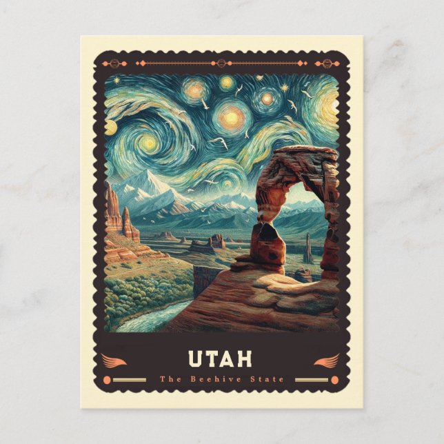 Utah | Vincent Van Gogh Inspired Postcard (Front)