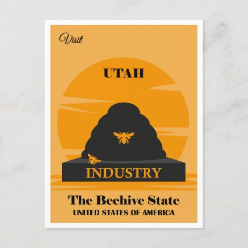 Utah Vintage Beehive State Travel Postcard
