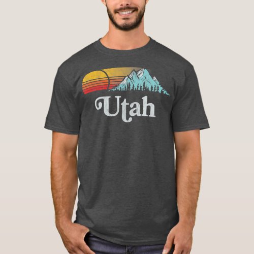 Utah Vintage Mountain Sunset Eighties Retro  T_Shirt