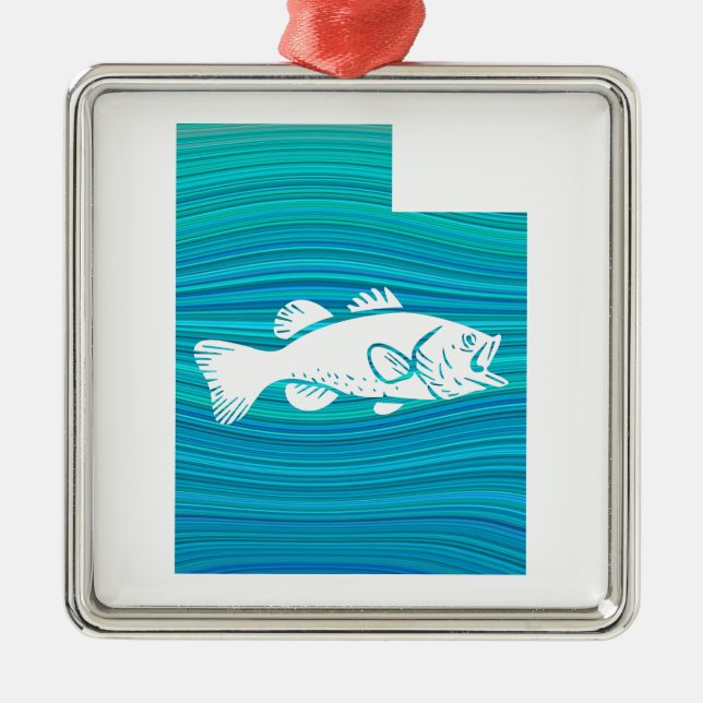 Utah Wave Fishing Metal Ornament (Front)