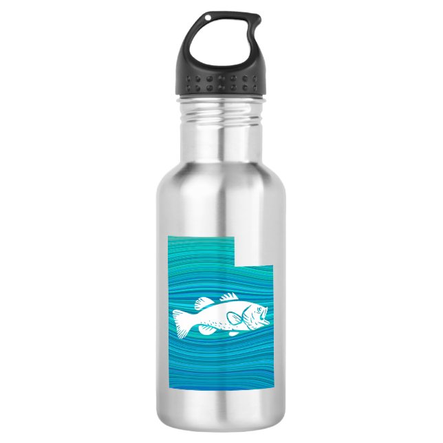 Utah Wave Fishing Stainless Steel Water Bottle (Front)
