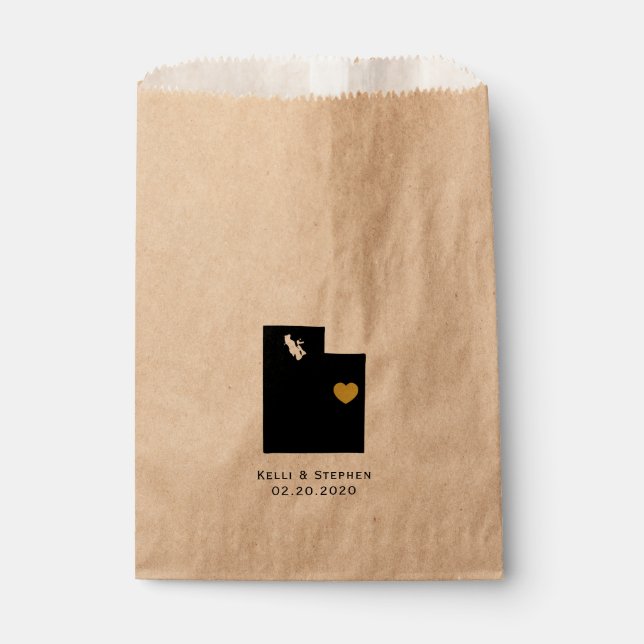 Utah Wedding Favor Treat Sacks, Gift Bags (Front)