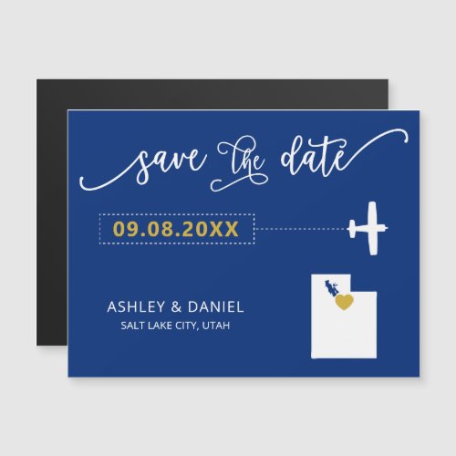Utah Wedding Save the Date Card Map Magnetic Invitation
