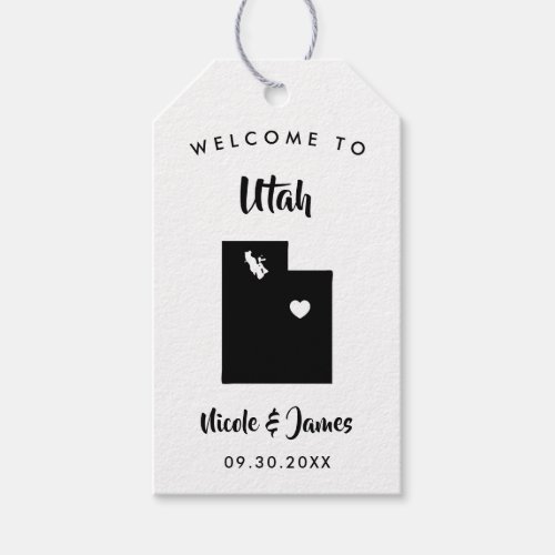 Utah Wedding Welcome Bag Tags Map Gift Tags