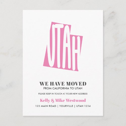 UTAH Weve moved New address New Home Postcard