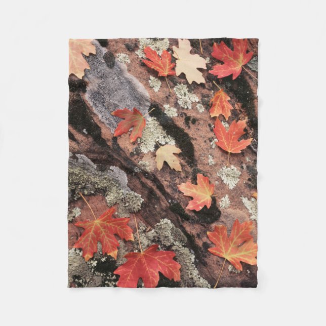 Utah, Zion National Park, Patterns of autumn Fleece Blanket (Front)