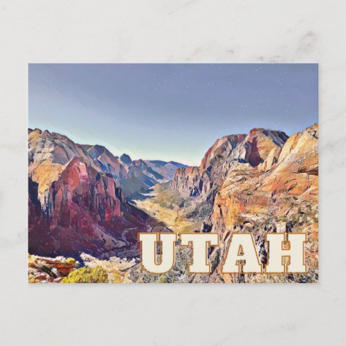 Utah Zion Nature Adventure Hiking Park Postcard