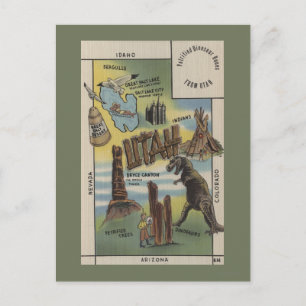 UtahDepictions of Sites to See in UtahUtah Postcard