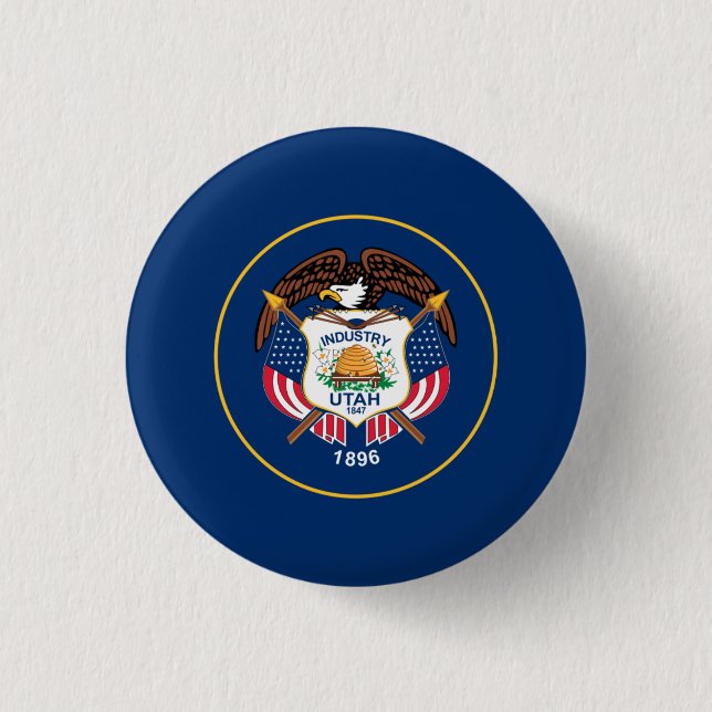 Utahn Flag, Flag of Utah Button (Front)
