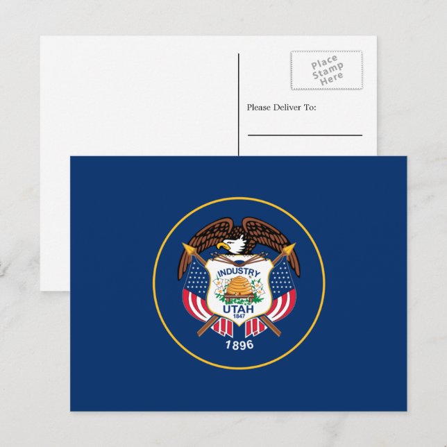 Utahn Flag, Flag of Utah Postcard (Front/Back)