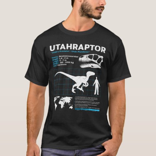 Utahraptor Fact Sheet T_Shirt