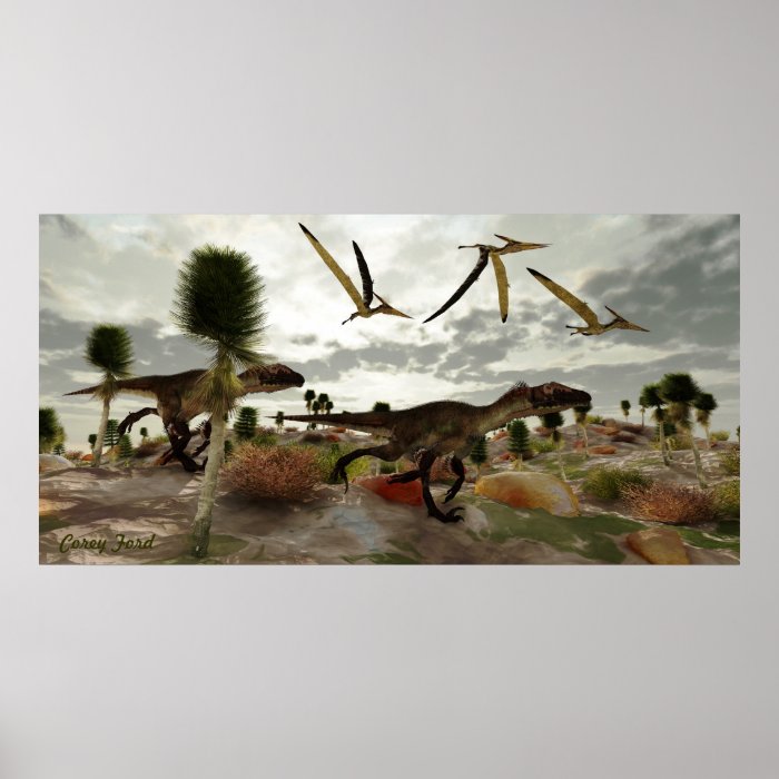 Utahraptor Hunt Print