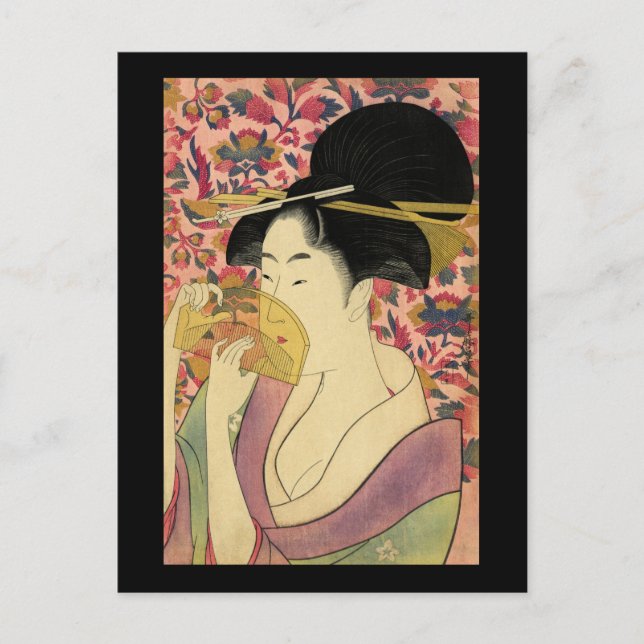 Utamaro Kitagawa Kushi Comb Postcard (Front)