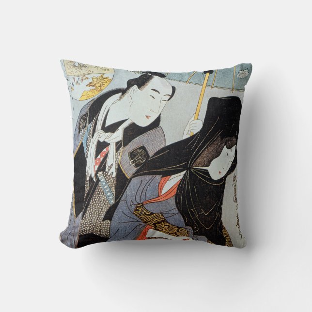 Utamaro: Lovers, 1797 Throw Pillow (Front)