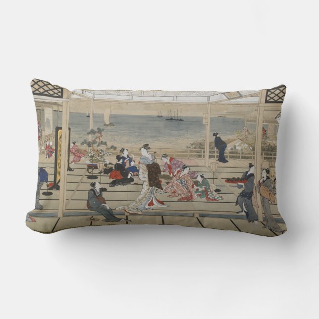 Utamaro’s Japanese Art throw pillow (Front)