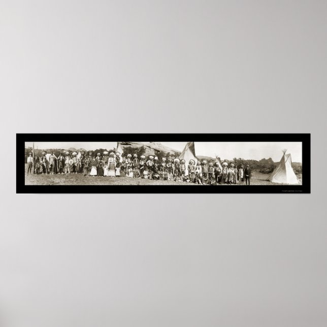 Ute Indian Camp Photo 1913 Poster (Front)