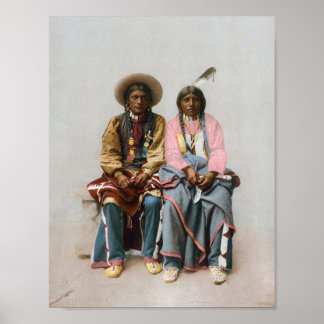 Ute Indian Couple - Pee Viggi and Squaw Poster