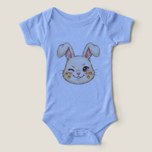 ute Mischievous Winking Bunny Candy Corn Face Pain Infant T-shirt