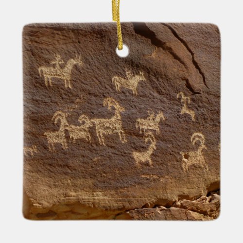 Ute Petroglyphs Ceramic Ornament