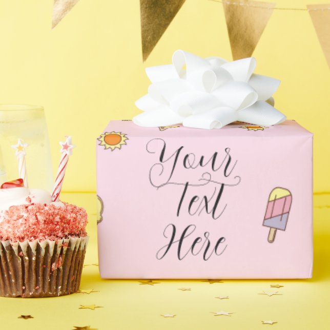 ute Pink & Orange Ombre Summer Wrapping Paper (Birthday Party)