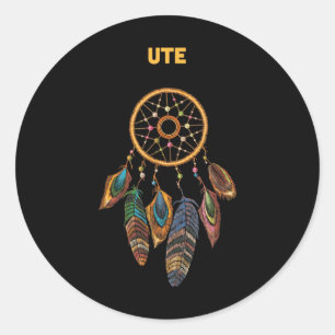 Ute Tribe Native American Honor Respect Dream Catc Classic Round Sticker