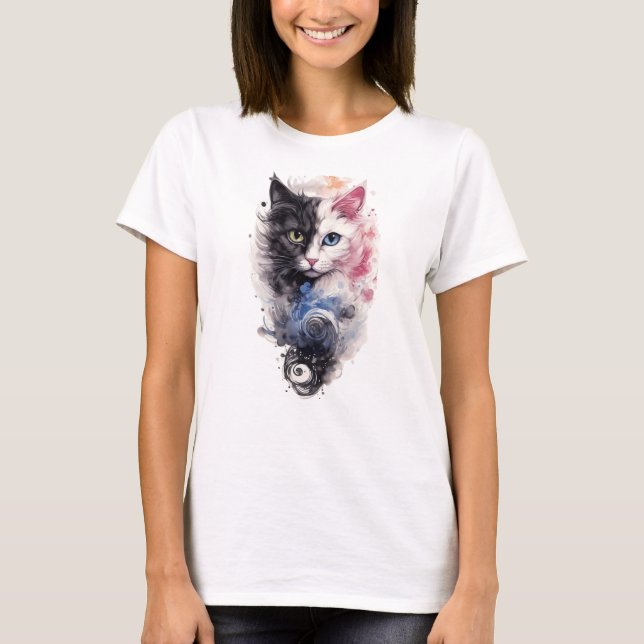 uteness Design Vibrant Feline T-Shirt (Front)