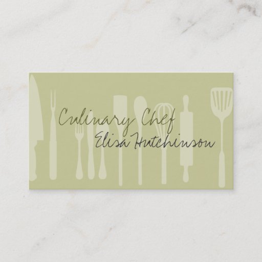Customizable Utensil Culinary Chef Business Cards