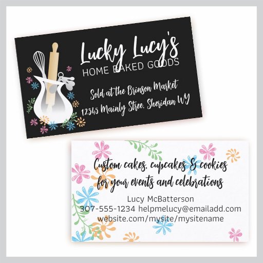 Customizable Utensils vase flowers baking business card b