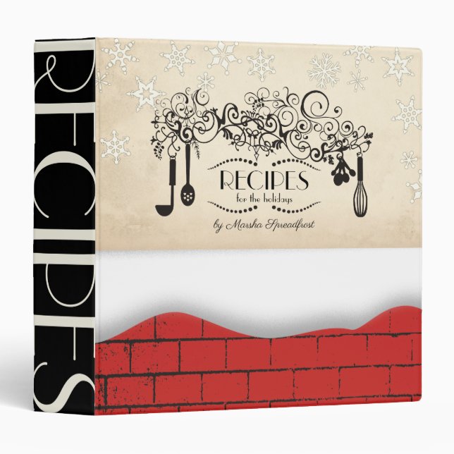 Utensils brick holiday cookbook recipe binder (Front/Spine)