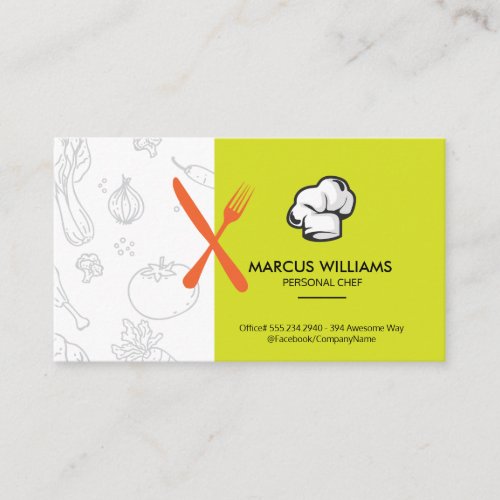 Utensils  Chef  Restaurant Owner Business Card