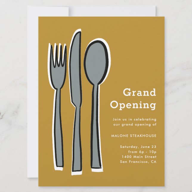 Utensils Grand Opening Invitation (Front)