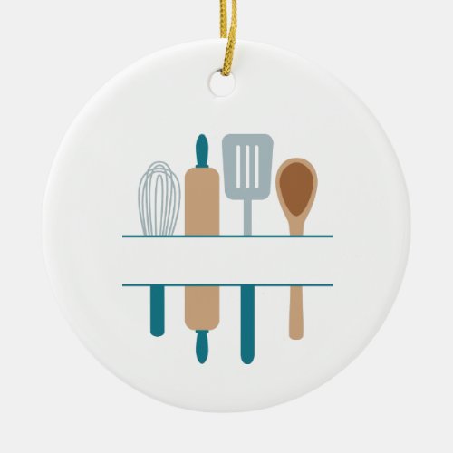 Utensils Name Drop Ceramic Ornament