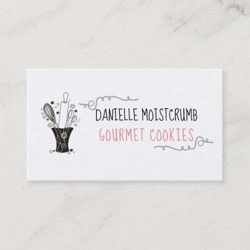 utensils vase bakery pastry chef business card