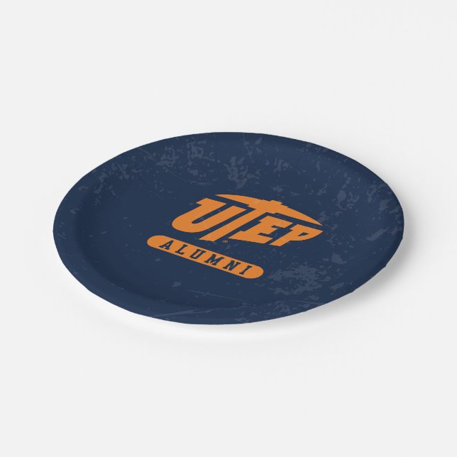 UTEP Alumni Distressed Paper Plates (Angled)