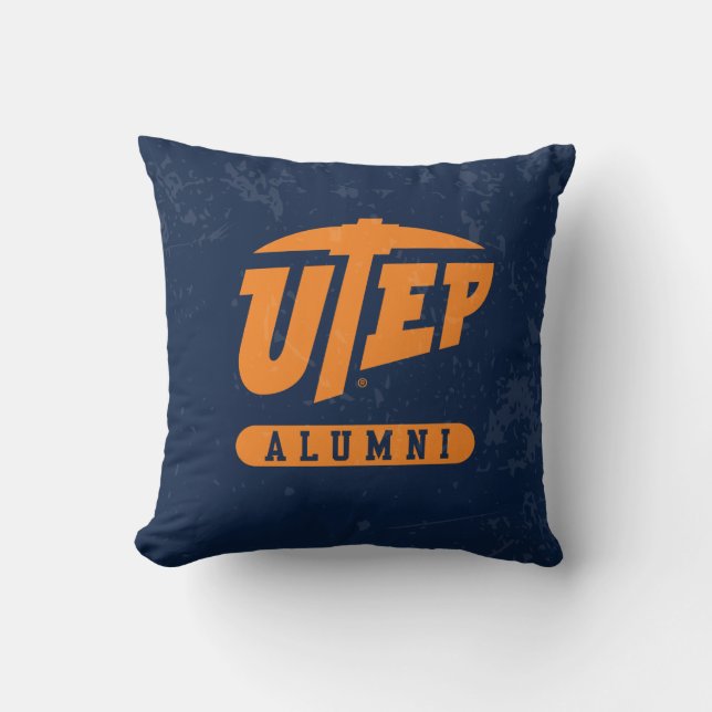 UTEP Alumni Distressed Throw Pillow (Front)
