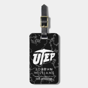 UTEP Black Marble Luggage Tag