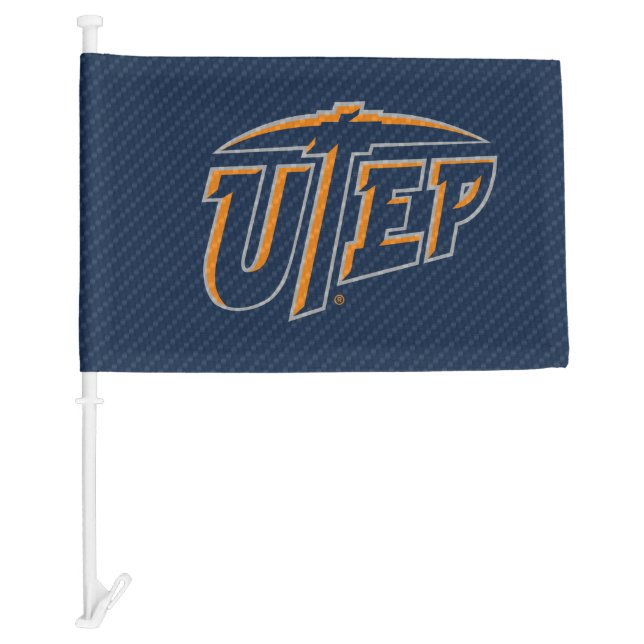 UTEP Carbon Fiber Car Flag (Front)