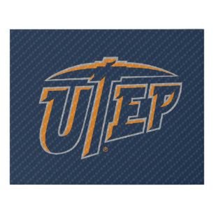 UTEP Carbon Fiber Faux Canvas Print