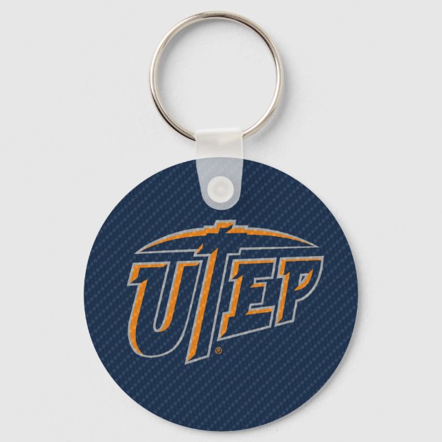 UTEP Carbon Fiber Keychain (Front)