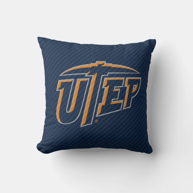 UTEP Carbon Fiber Throw Pillow (Front)