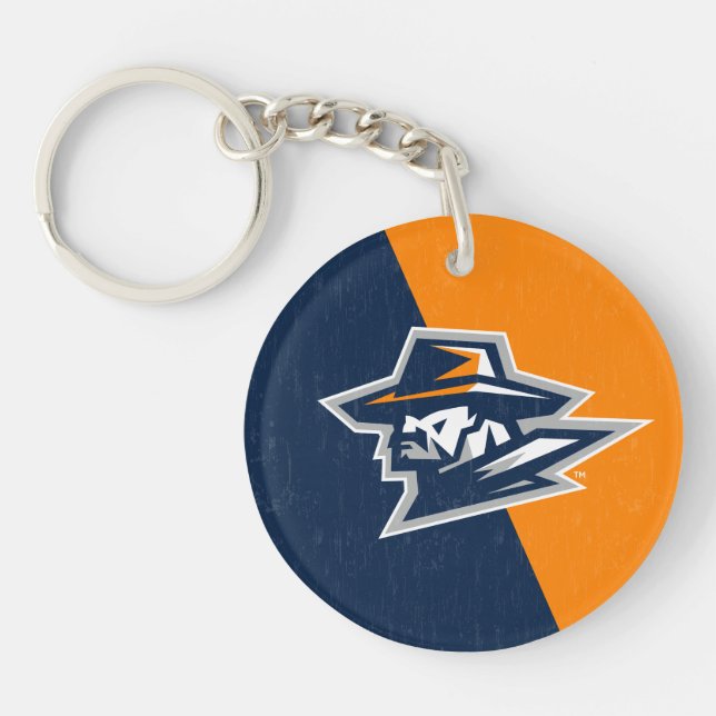 UTEP Color Block Distressed Keychain (Front)