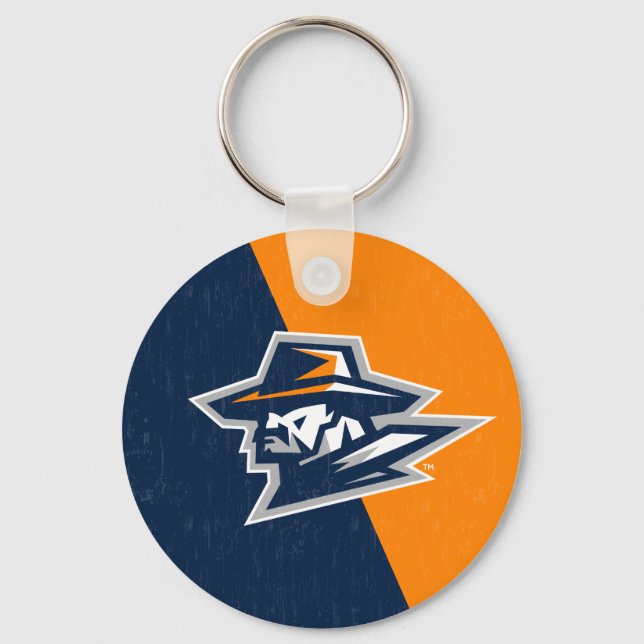 UTEP Color Block Distressed Keychain (Front)