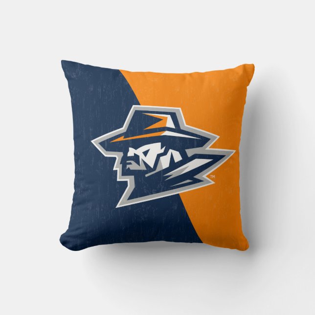 UTEP Color Block Distressed Throw Pillow (Front)