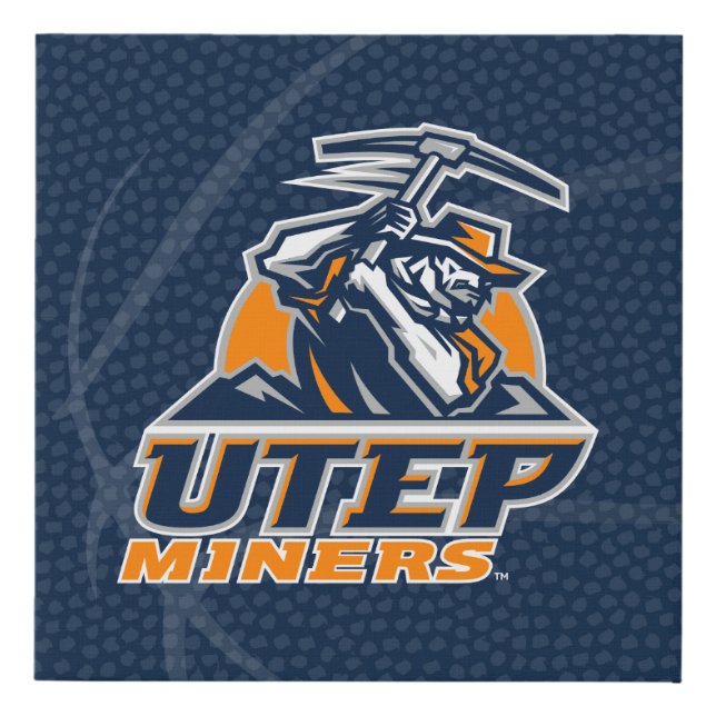 UTEP Miners Basketball Faux Canvas Print (Front)