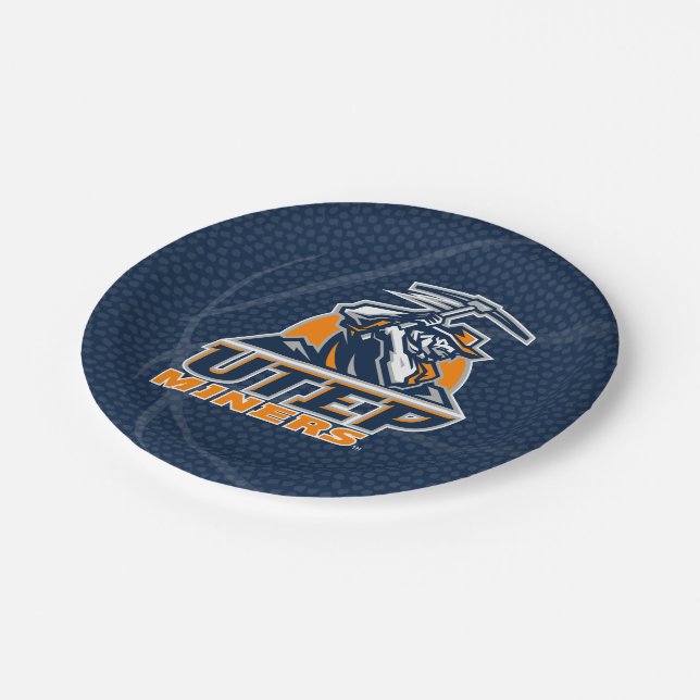 UTEP Miners Basketball Paper Plates (Angled)