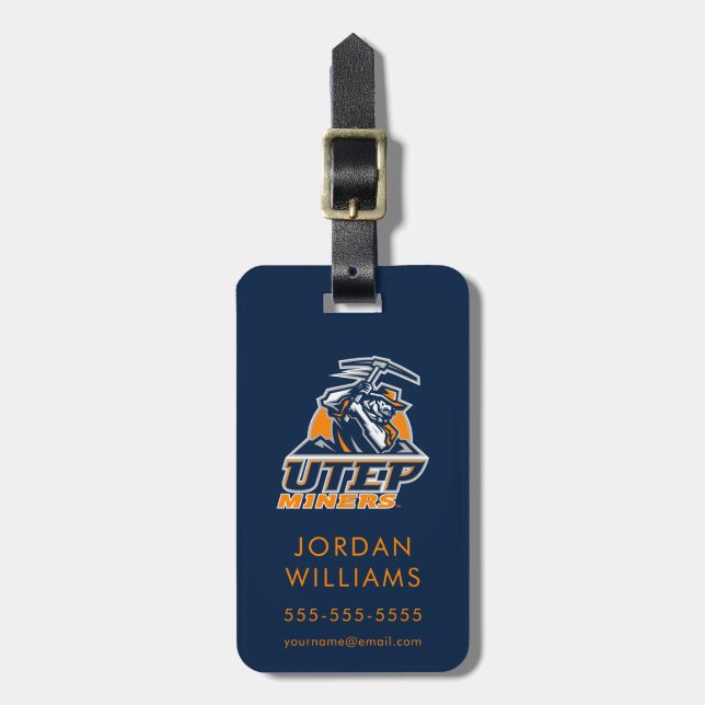 UTEP Miners Luggage Tag (Front Vertical)