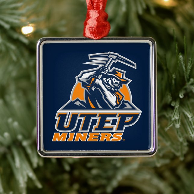 UTEP Miners Metal Ornament (Tree)
