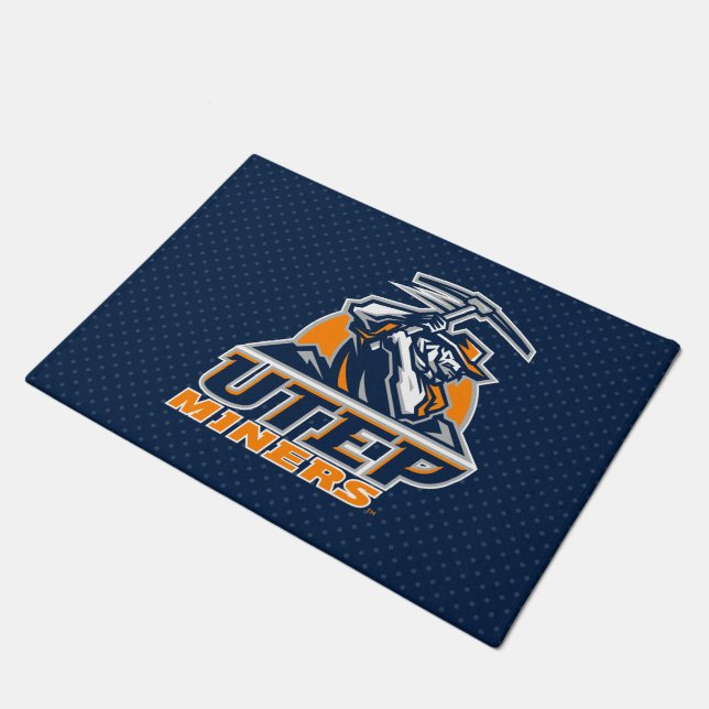 UTEP Miners Polka Dots Doormat (Angled)